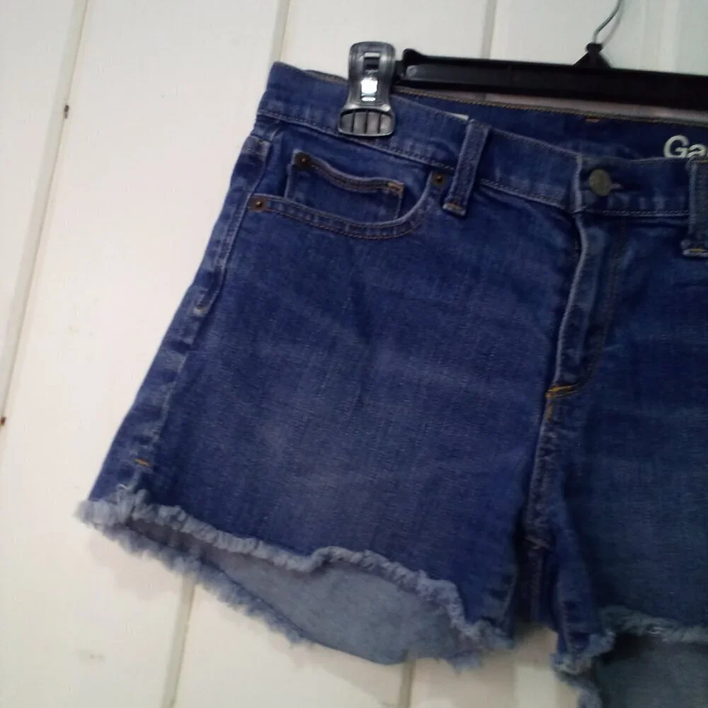 Gap Authentic Summer Short Women 27 Raw Hem Denim Blue